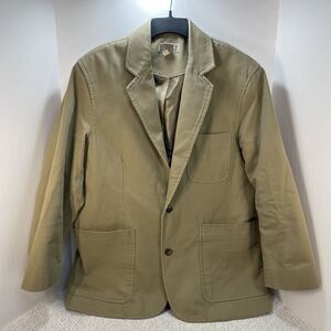 Duluth Trading Co. Mens L Heavy Cotton Khaki Tan Utility Blazer Jacket